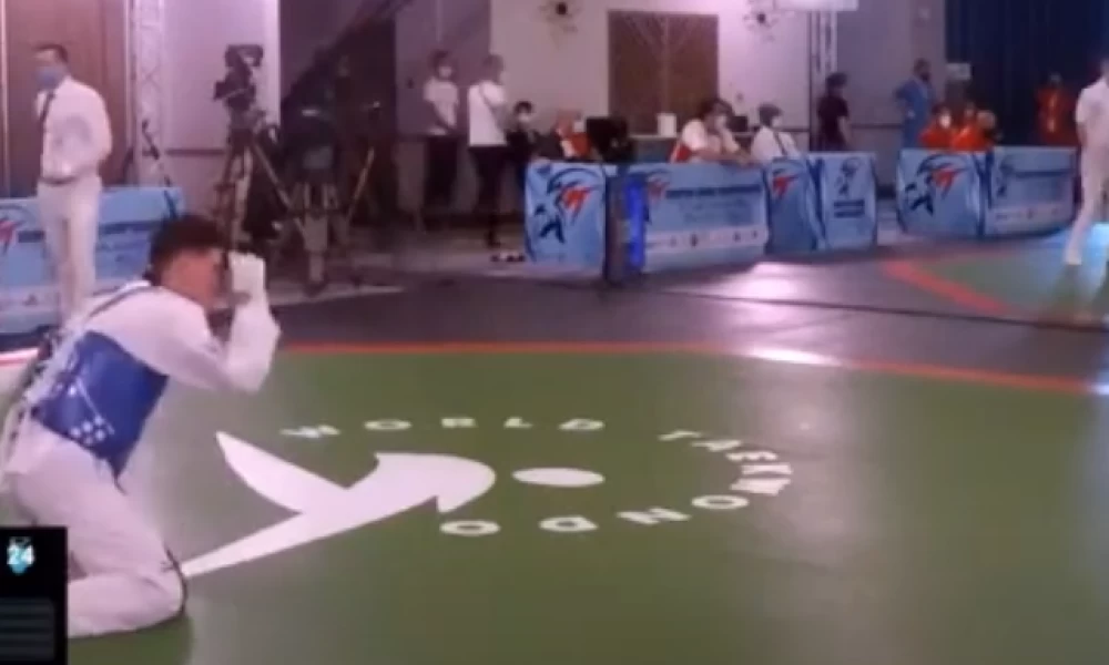 Χαμαλίδης: Γονάτισε και έκανε τον σταυρό του μετά την κατάκτηση του χάλκινου